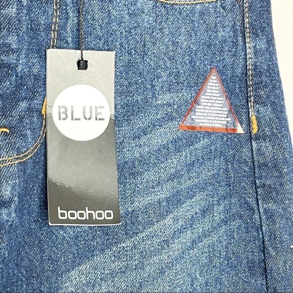 Boohoo blue high rise boyfriend mom jeans dark wash size‎ 2 NEW NWT - Picture 6 of 10